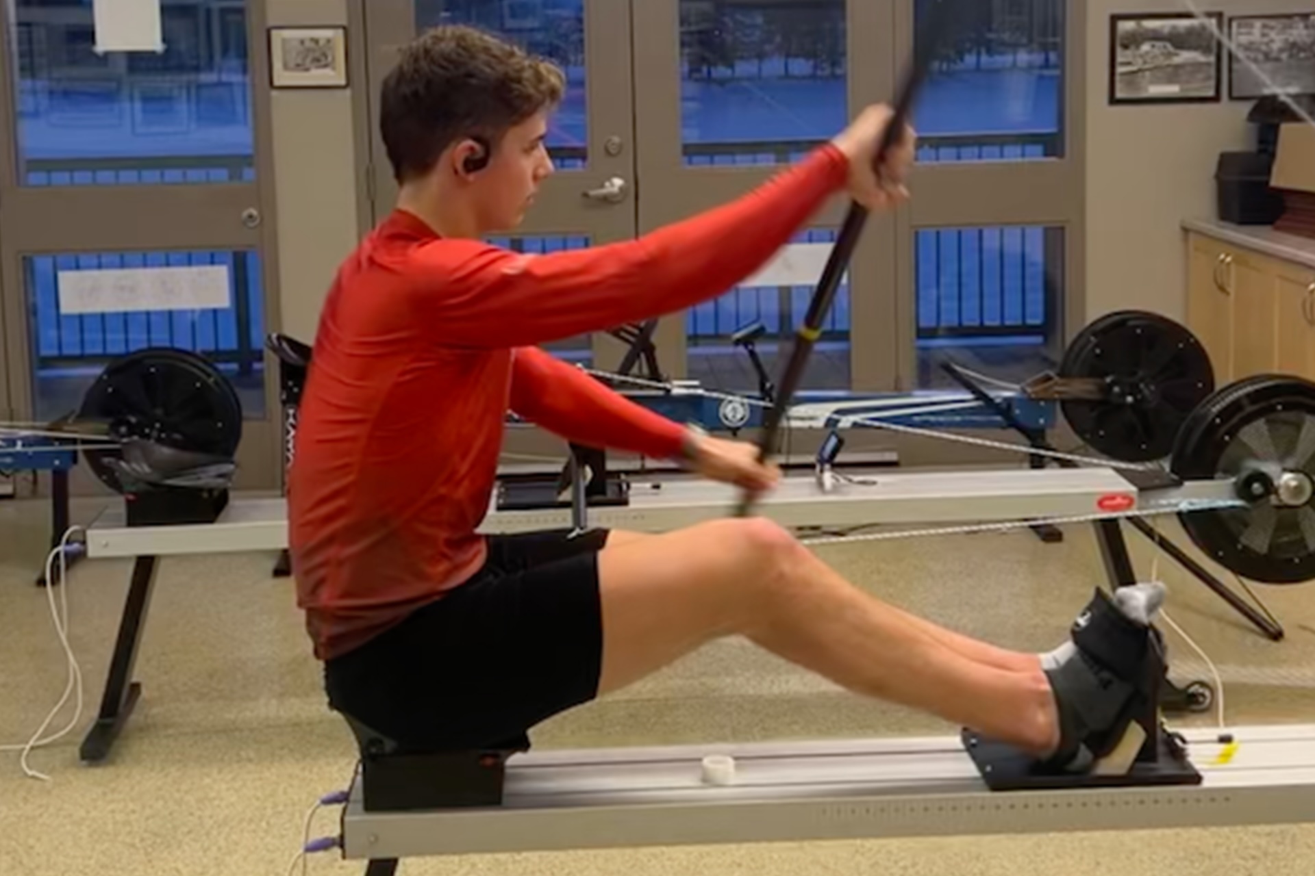 henrik training on rowing machine